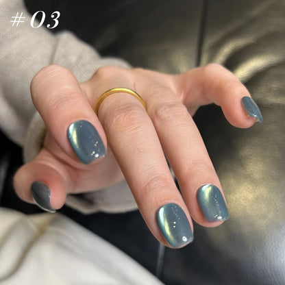 10ML 1-21PCS 2025 Autumn New Emerald Green Magnet Cat's Eye Gel Nail Polish Green Whitening Glass Bead Cat Eye Nail Polish