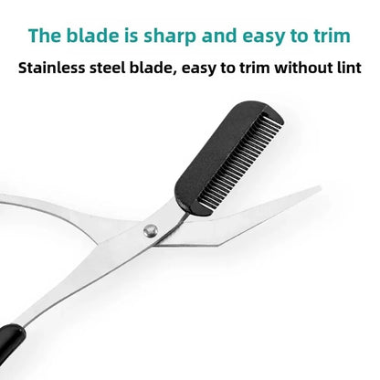 Stainless Steel Eyebrow Trimming cissors with built-in Comb Pink/White/Black SPrecise Grooming Tool Creating Perfect Eyebrows