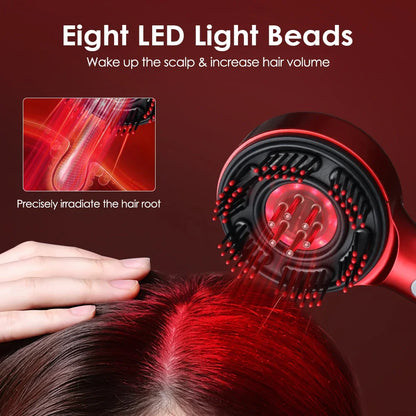 Electric Head Massager Hair Growth Comb Scalp Relax Massager LED Light Therapy Anti Hair Loss Scalp Brush Liquid Oil Applicator