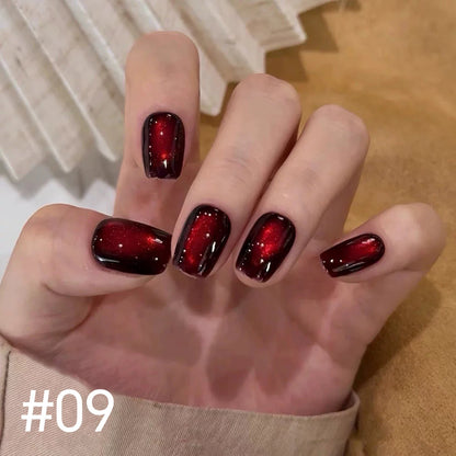 10ML 1-10PCS 2025 New Sunset Cat's Eye Nail Polish Series Amber Glass Beads Magnet Gel Nail Polish Nail Art Gold Brown Nails
