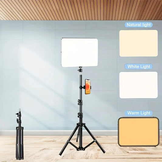 Video fill light 10.0 inch with adjustable tripod stand 43.31 inch stand, suitable for studio flash photography, makeup photogra