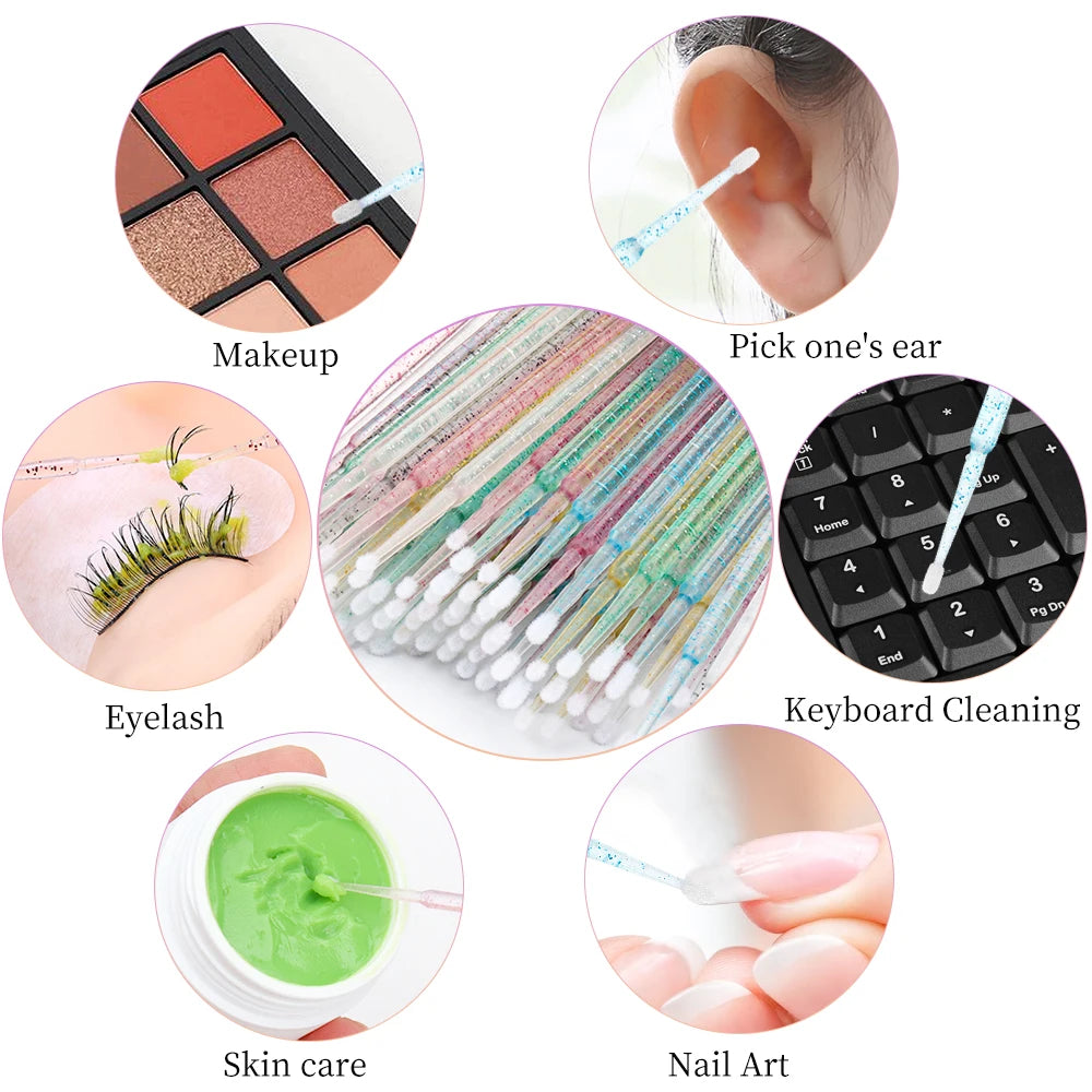 Wholesale 200 Pcs Eyelash Extension Removal Micro Makeup Set Brush Lipline Special Eyelash Brush for Women Lash Make Up Tool
