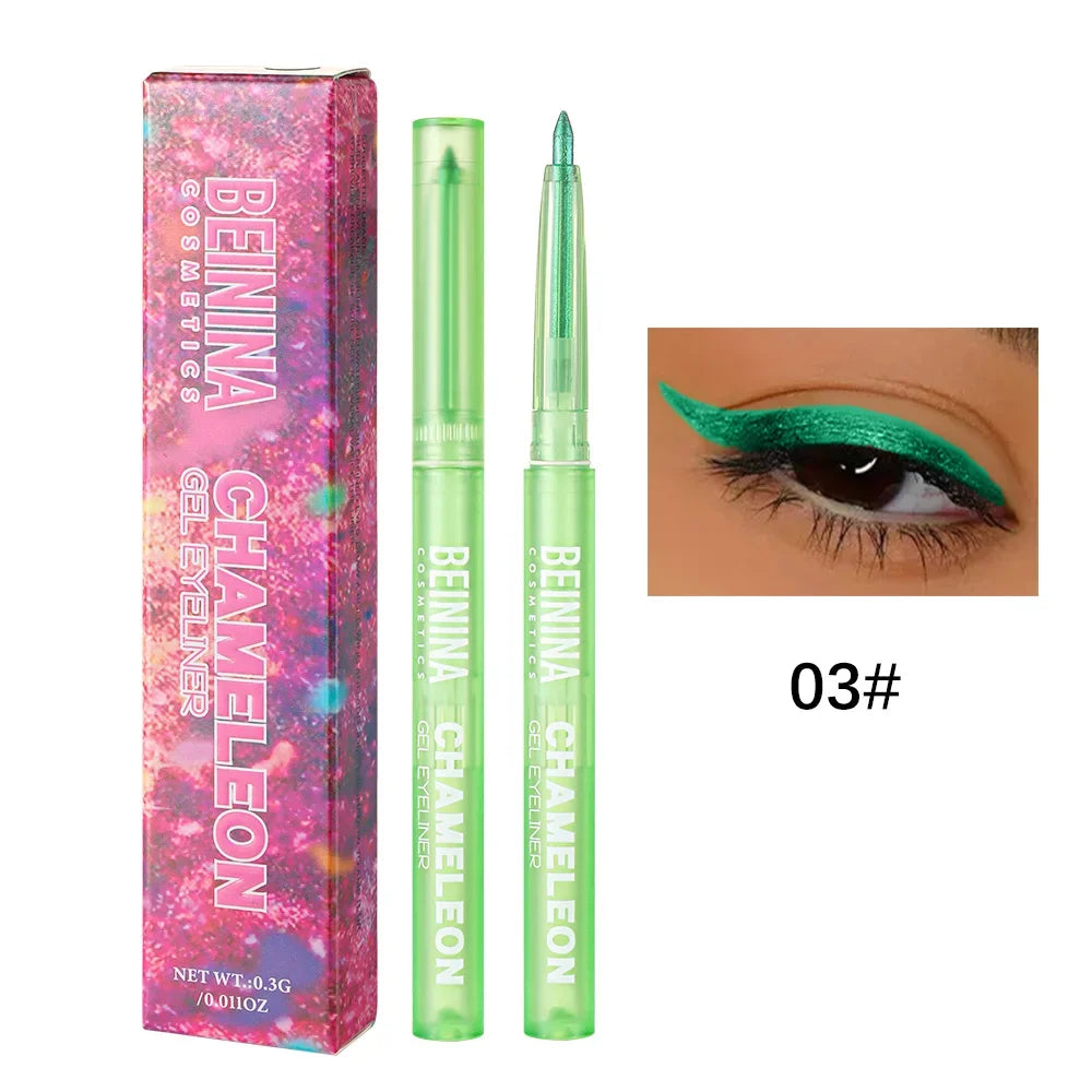 6 Colors Chameleons Eyeliner Pearl Metallic Gloss Shiny Eyeshadow Glitter Liner Multi Chrome Color Aurora Chaning Eye Makeup
