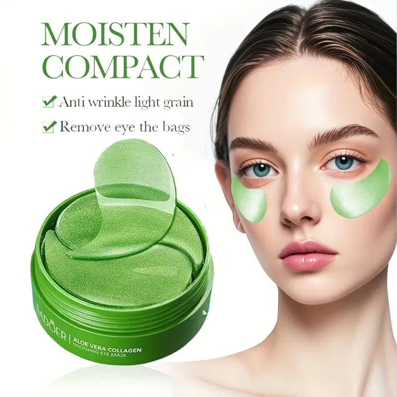 60pcs Aloe Vera Collagen Eye Mask Anti Dark Circles Removal Eyes Bags Moisturizing Anti-aging Wrinkle Eye Patches Eyes Skin Care