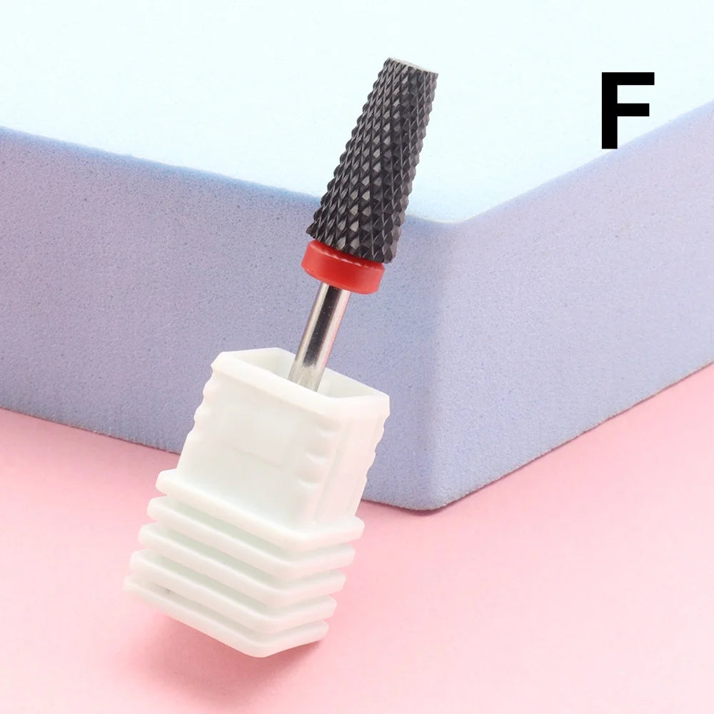1Pcs Black 5 in 1 Ceramic Nail Drill Bit For Electric Drill Machine 3/32" Shank Milling Cutter Fast remove Acrylic or Hard Gel