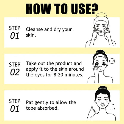60 Pieces of Unisex Adult Golden Eye Moisturizing Eye Patches, Rich in Collagen and Hyaluronic Acid, Alcohol-Free, Suitable for All Skin Types, Make the Area Look Obvious and Firming
