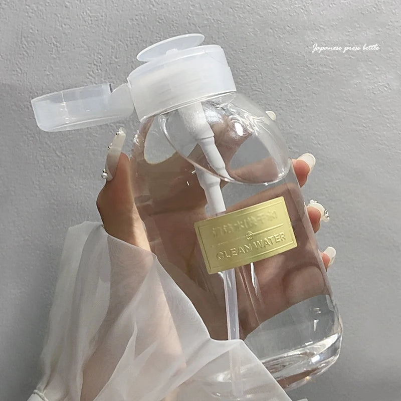 1pc 200-500ML Nail Refillable Bottles Empty Press Pump Dispenser Nail Art Polish Remover Cleaner Makeup Bottle Manicure Tool