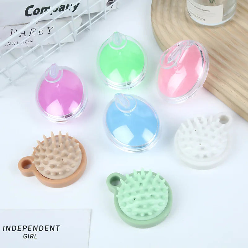 New crystal clear shampoo brush scalp massager hair growth shampoo brush silicone head massage brush home cleaning massage