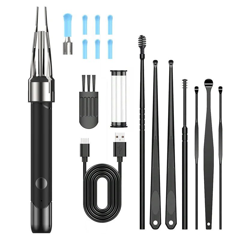 Wireless Ear Cleaner with Camera Ear Spoons and Clips WiFi Connection Waterproof Rechargeable Ear Wax Removal Tool