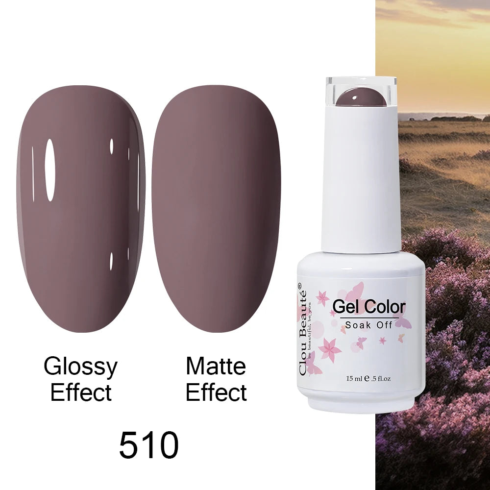 Clou Beaute 15ml Nail Gel Polish Warm Color Dark Red Brown Semi Permanent Nail Art Manicure Soak Off LED UV Varnishes Lacquer