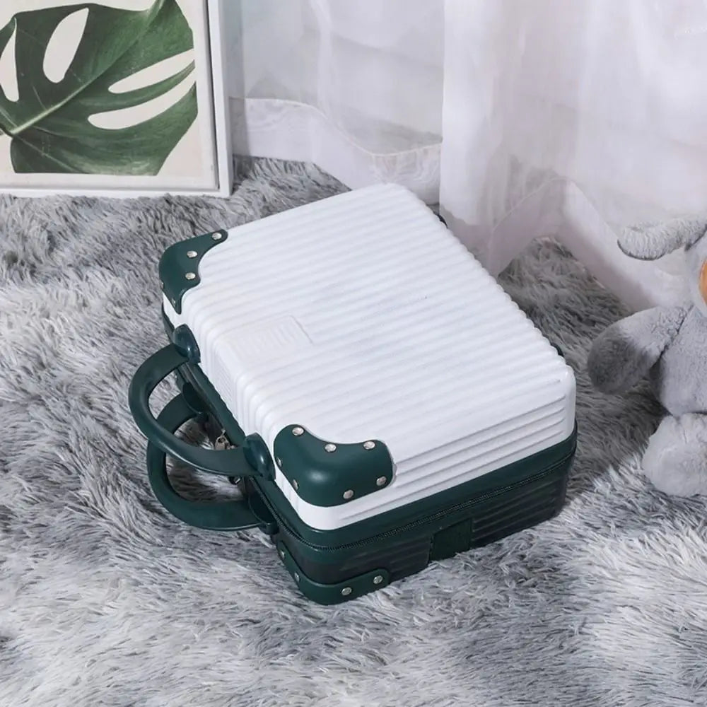 Hot Cosmetic Box 14 inch Mini Travel Suitcase Cosmetic Box Hand Luggage Organizer Makeup Case Small Password Box Boarding Case