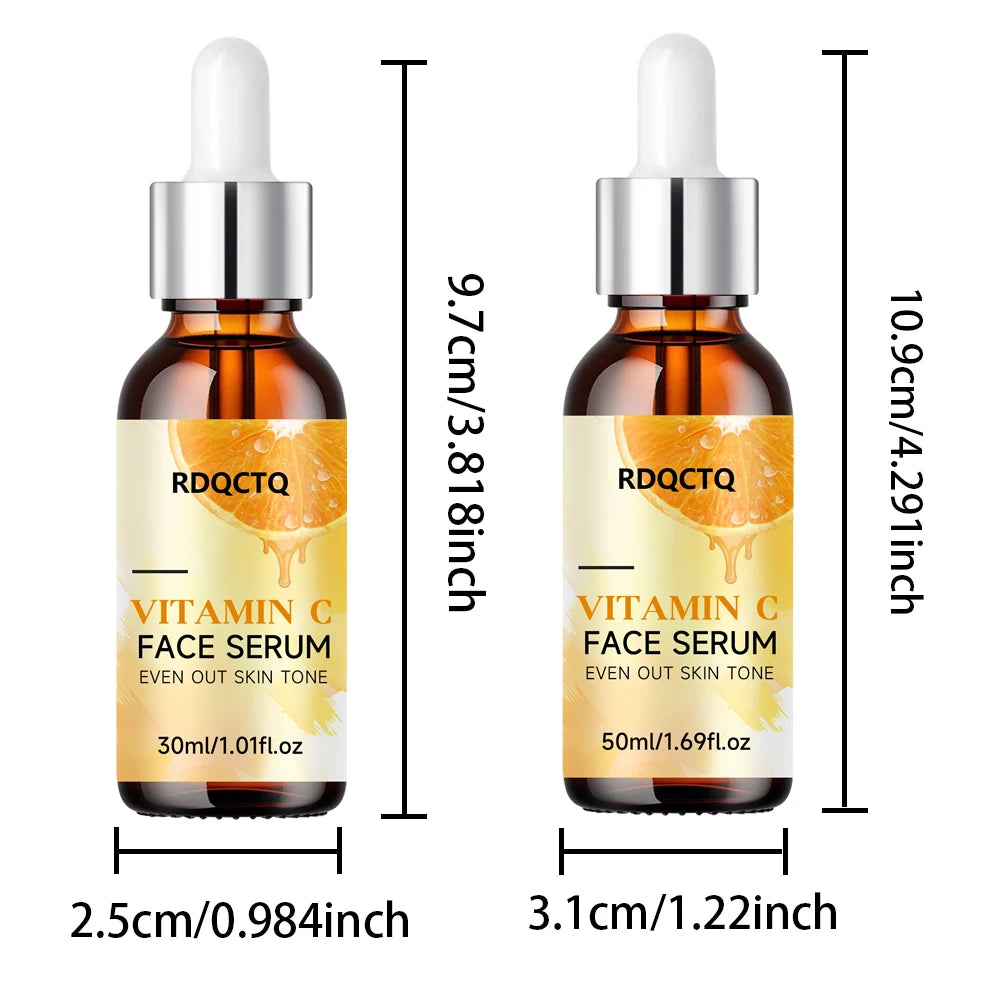 RDQCTQ Vitamin C Whitening Serum Remove Freckles Dark Spots Fade Melasma Melanin Brighten Repair Dull Face Essence Skin Care
