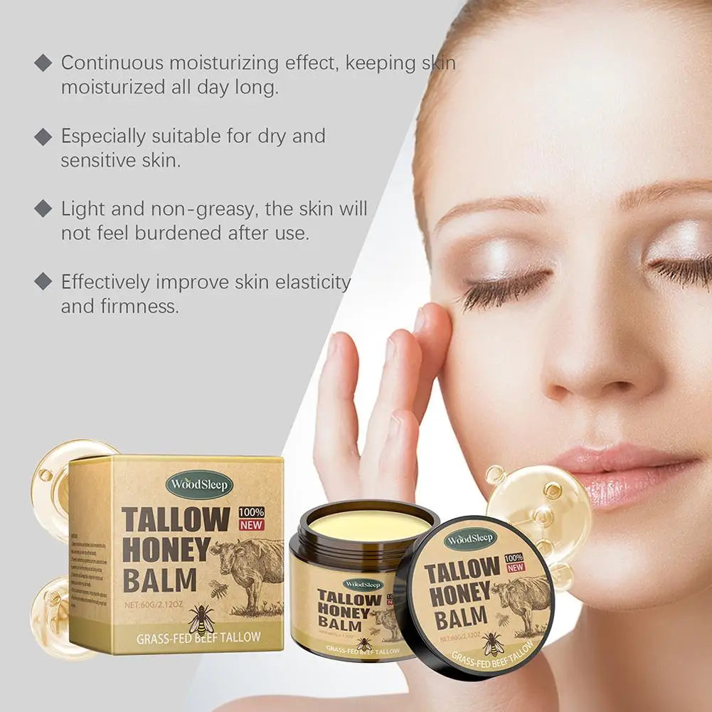 60g WoodSleep Tallow Honey Balm Moisturizing Cream  With Grass Fed Beef Tallow Nourishing gentle care for the skin