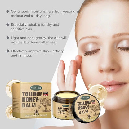 60g WoodSleep Tallow Honey Balm Moisturizing Cream  With Grass Fed Beef Tallow Nourishing gentle care for the skin