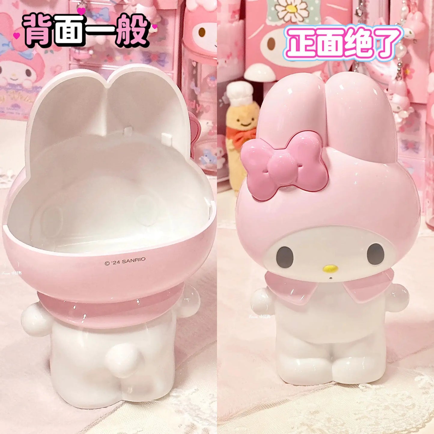 Anime Kuromi Hello Kitty Makeup Brush Storage Kawaii Pen Holder Desktop Storage Ornament Melody Student Pen Holder Storage Gift