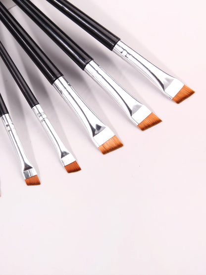 6 Pcs popular eye makeup brush high-end ultra-fine thin bevel brush eyeliner brush eyebrow dyeing beauty makeup tools