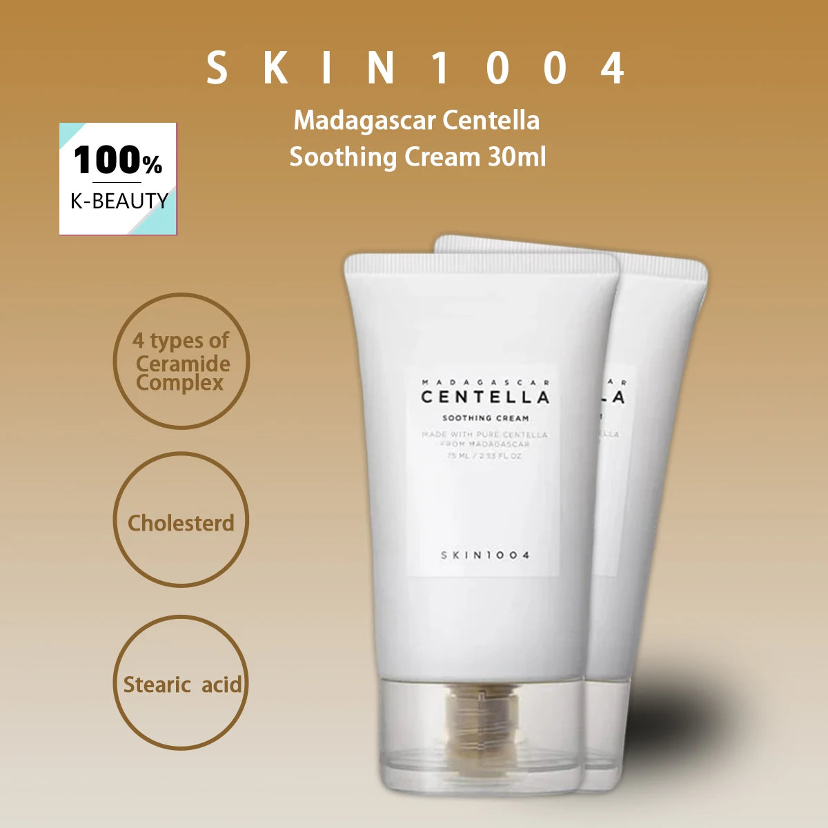 SKIN1004 Madagascar Centella Soothing Cream 30ml*2,Gentle Nourishing Texture,Barrier Repair Cream,Soothes,K-Beauty,Korean Makeup