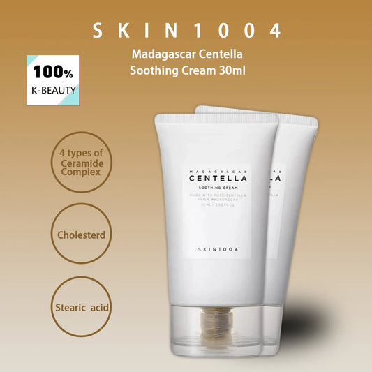 SKIN1004 Madagascar Centella Soothing Cream 30ml*2,Gentle Nourishing Texture,Barrier Repair Cream,Soothes,K-Beauty,Korean Makeup