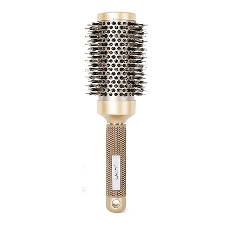 4 Sizes Heat Conductive Aluminum Barrel Volumizing Curling Styling Brush with Air Vents Thermal Ceramic Boar Bristle Hair Brush
