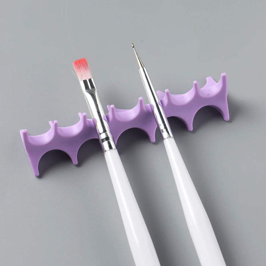 Soft Silicone Nail Pen Holder Brush Rack Shelf UV Gel Brush Display Stand Makeup Painting Pen Rest Organizer Stander Manicure