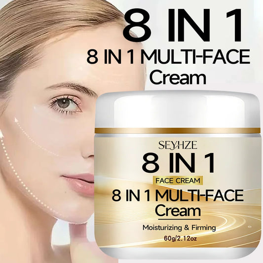 SEYHZE 8-in-1 Multi-Effect Moisturizing Tightening Cream with Ceramides Collagen Niacinamide Retinol Vitamin C Brightening Firmi