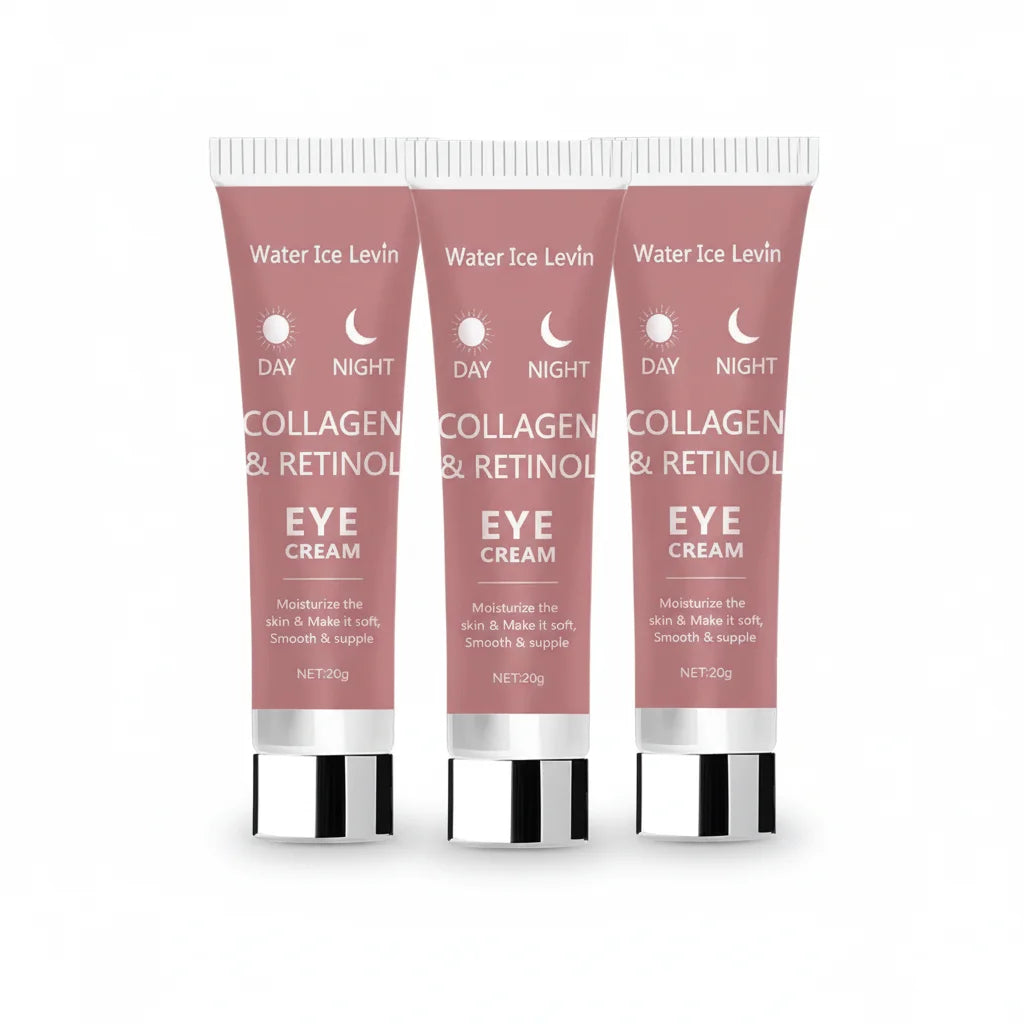 Collagen Retinol Eye Cream. Day Night Formula. Moisturizes Hydrates Deeply. Smooths Firms Eye Area. Soft Supple Skin. 20g.