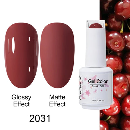 Clou Beaute 15ml Nail Gel Polish Warm Color Dark Red Brown Semi Permanent Nail Art Manicure Soak Off LED UV Varnishes Lacquer