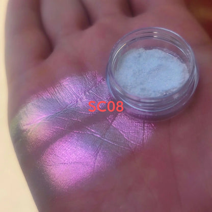 0.25g  White Chameleon Glitter Aurora Pigment Rainbow Highlights Multichrome Pigment Powder