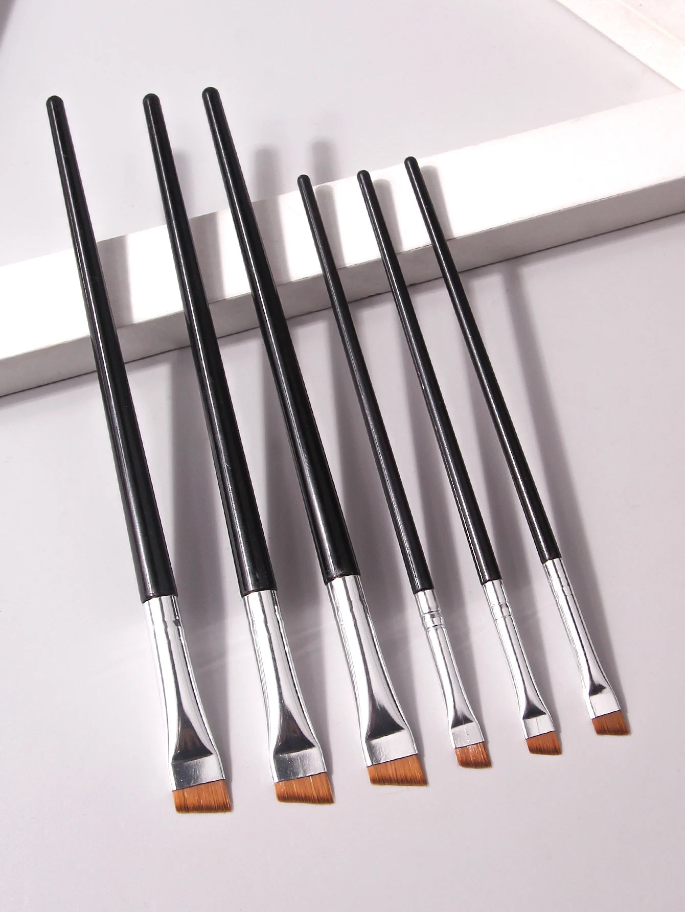 6 Pcs popular eye makeup brush high-end ultra-fine thin bevel brush eyeliner brush eyebrow dyeing beauty makeup tools