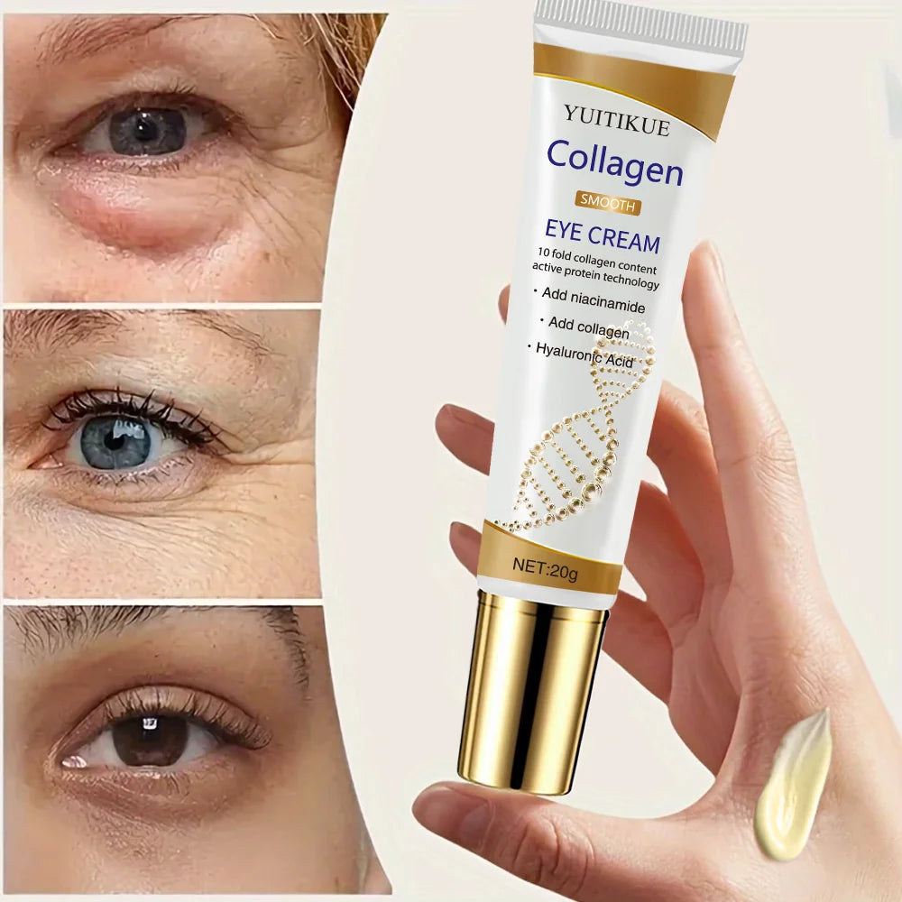 Collagen Eye Cream 20g - Smoothes Wrinkles & Firms, Fast Absorption Non-Greasy, with Niacinamide & Hyaluronic Acid
