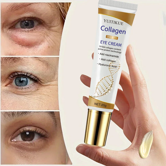 Collagen Eye Cream 20g - Smoothes Wrinkles & Firms, Fast Absorption Non-Greasy, with Niacinamide & Hyaluronic Acid