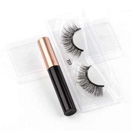 Hot 1/3Pairs Magnetic Eyelashes Soft False Lashes Repeated Use Mink Lashes Waterproof Liquid Eyeliner Tweezer Eyelash Makeup Set