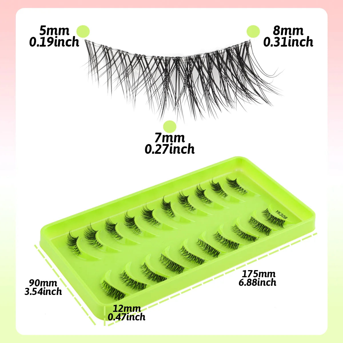 3/10 Pairs Half Lashes Cat Eyelashes Natural Long Handmade 3D Mink Lashes Makeup Tool Reusable Fake Eyelash maquillaje Faux Cils