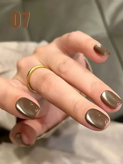 10ML 1-21PCS 2025 Autumn New Emerald Green Magnet Cat's Eye Gel Nail Polish Green Whitening Glass Bead Cat Eye Nail Polish