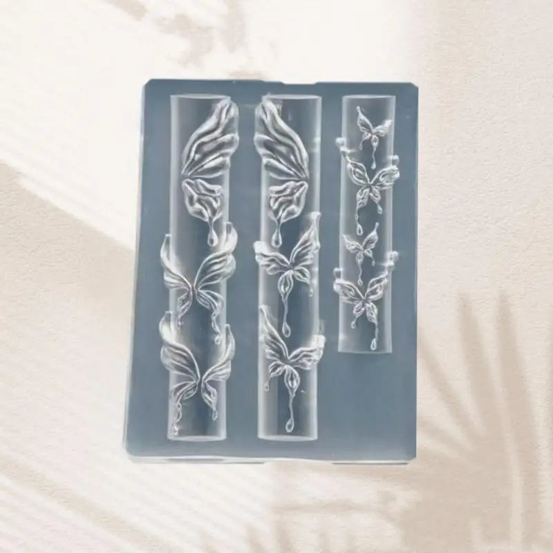 New3D Silicone Nail Mold Flower Bow Butterfly Nails Templates Transparent Mold DIY Nail Art Decor Stamping Plates Manicure Tools