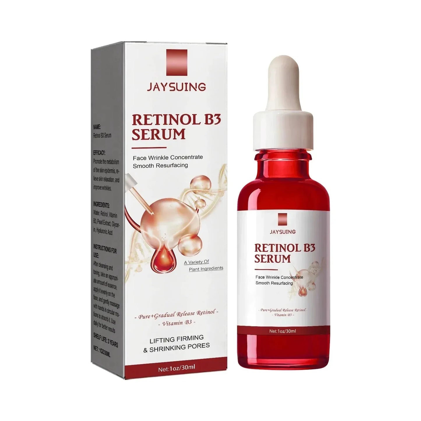 Retinol Facial Essence Fade Fine Line Face Serum Anti-Aging Pore Minimizing Hydrating Brightening Skin Treatment for Women Men