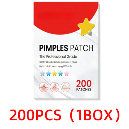 200PCS Star Facial Acne Patch Water Colloidal Acne Patch Multiple Sizes Absorbent Coverage Acne Patch, Gentle Skincare