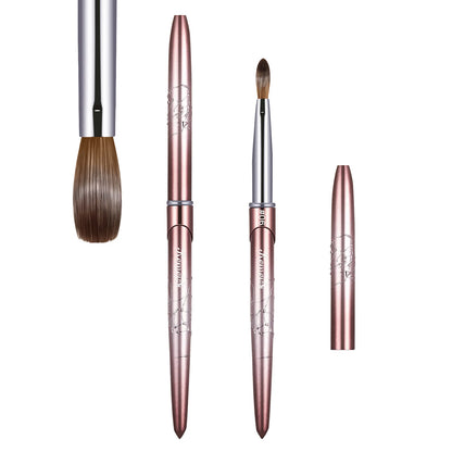 Kolinsky Acrylic Nail Brush Kolinsky Hair Bristles Round Shaped Handle Acrylic Brush Nail Brushes for Acrylic Application Nailar