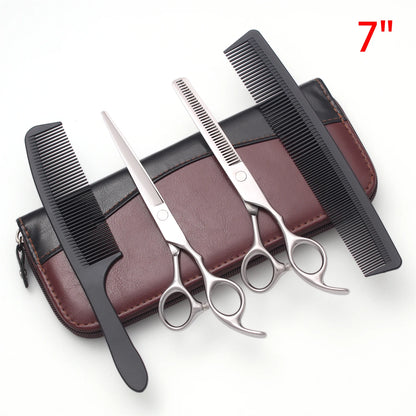 Professional Barber Scissors Set Japanese Steel Straight Thinning Texturizing Shears Precision Ground Sharp for Salon Home  Use