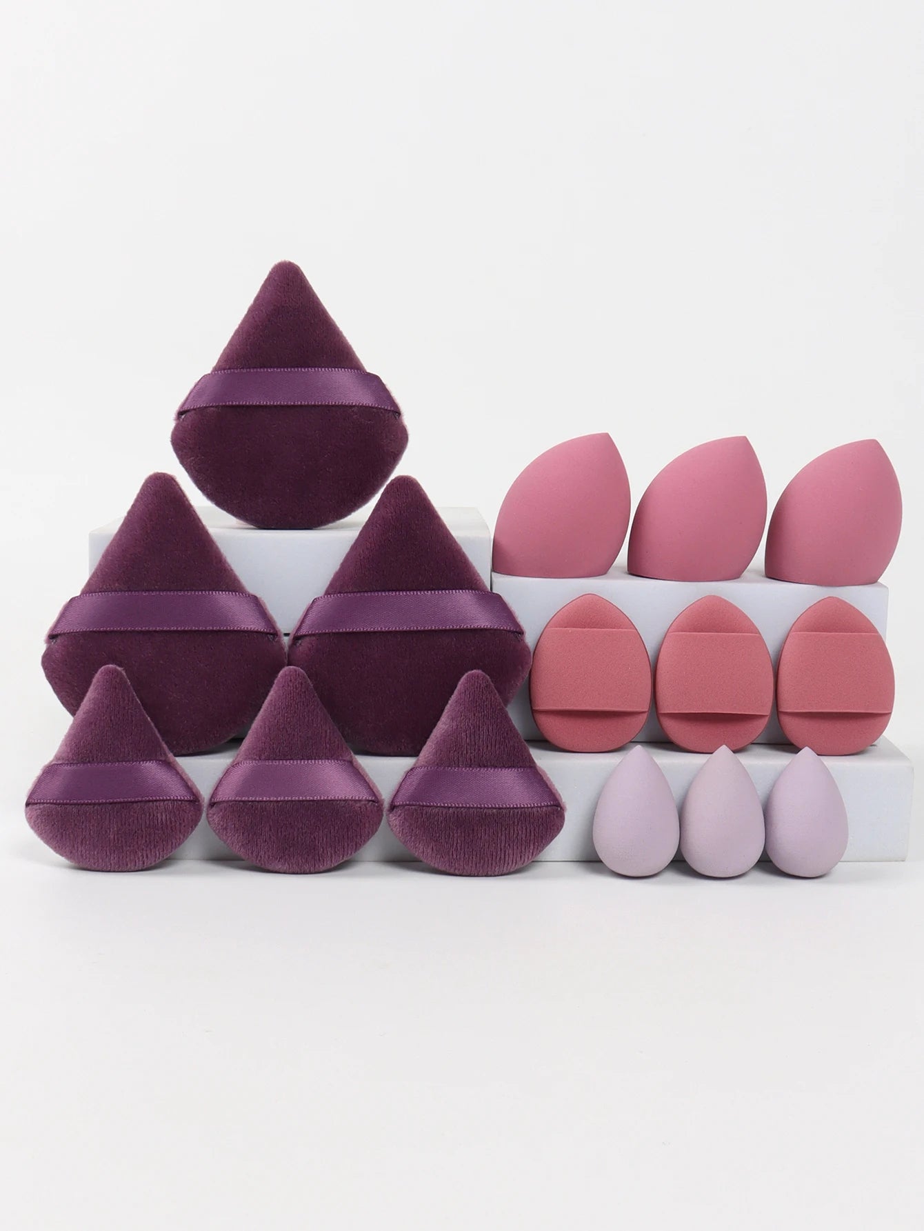 Multi Effect 15 Piece Set 3 Loose Powder Puffs&3 Mini Loose Powder Puffs&3 Medium-Sized Eggs&3 Mini Eggs&3 Air Cushions. Founda