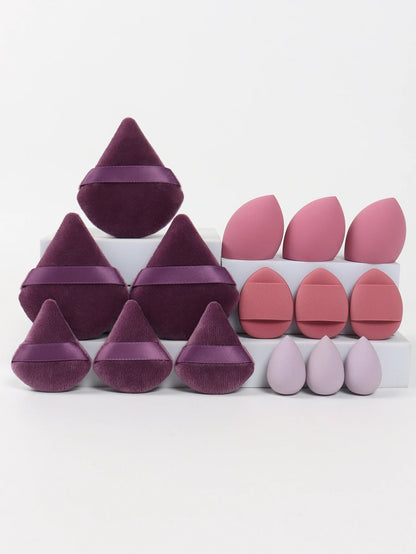 Multi Effect 15 Piece Set 3 Loose Powder Puffs&3 Mini Loose Powder Puffs&3 Medium-Sized Eggs&3 Mini Eggs&3 Air Cushions. Founda