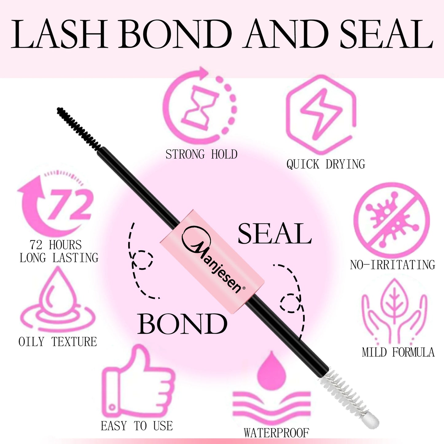 Lash Makeup set Bond and Seal Individual Lashes Glue and Seal Super Strong Hold Lash Extension Lash Glue Remover & Tweezers Kit