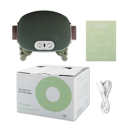 Neck Shoulder Massager Neck Back Massager with Heat & 4D Kneading Shiatsu Deep Tissue Massager for Shoulder Cervical Pain Relief