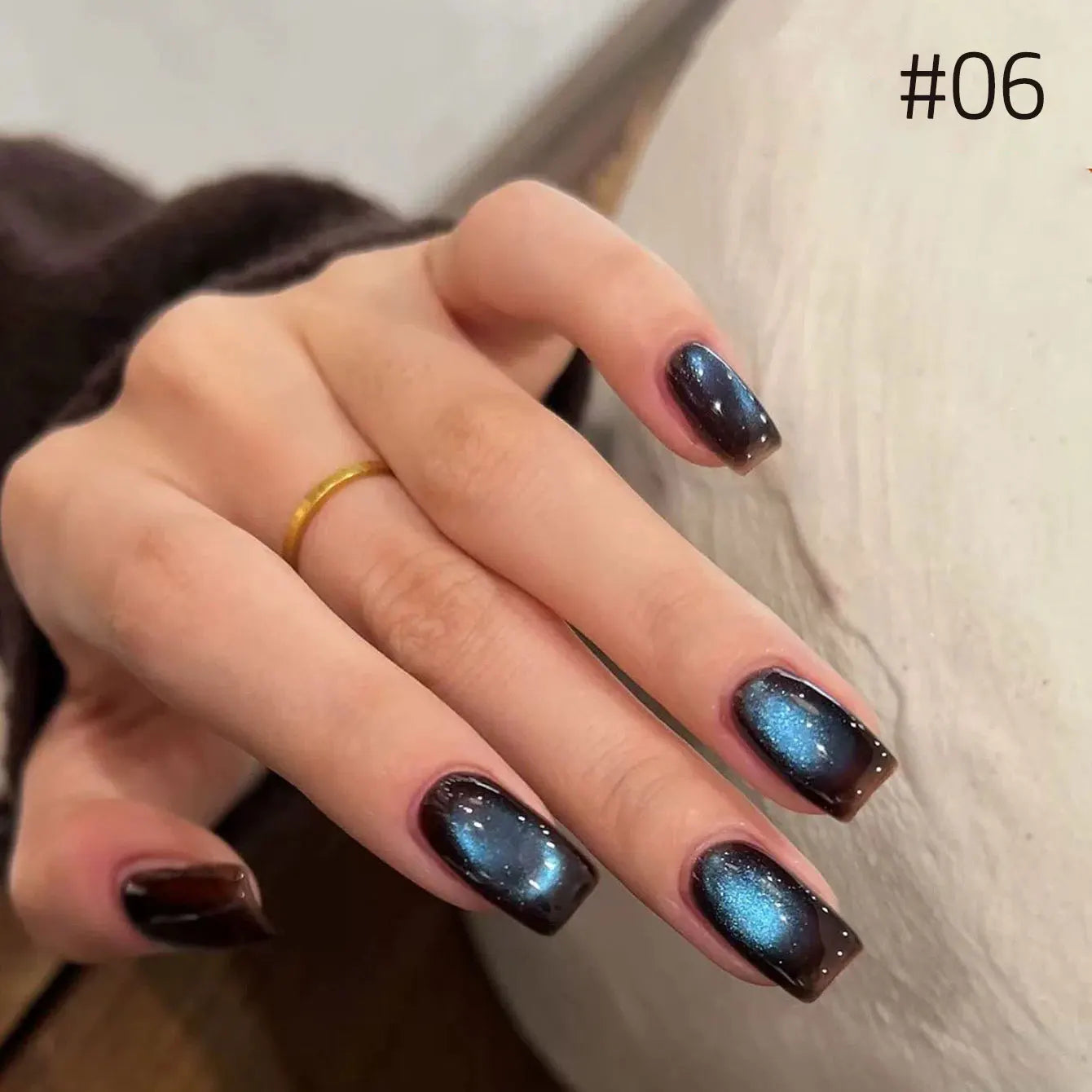 10ML 1-10PCS 2025 New Sunset Cat's Eye Nail Polish Series Amber Glass Beads Magnet Gel Nail Polish Nail Art Gold Brown Nails