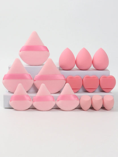 Multi Effect 15 Piece Set 3 Loose Powder Puffs&3 Mini Loose Powder Puffs&3 Medium-Sized Eggs&3 Mini Eggs&3 Air Cushions. Founda