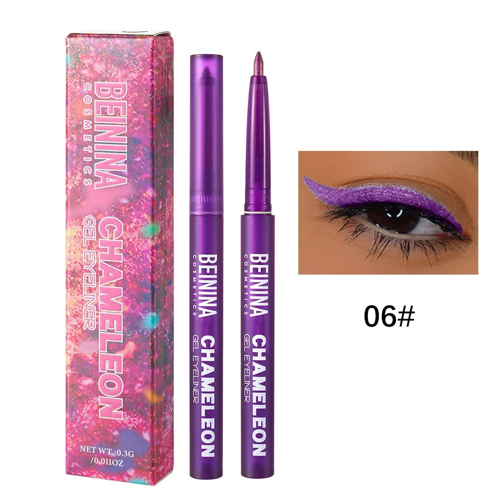 6 Colors Chameleons Eyeliner Pearl Metallic Gloss Shiny Eyeshadow Glitter Liner Multi Chrome Color Aurora Chaning Eye Makeup