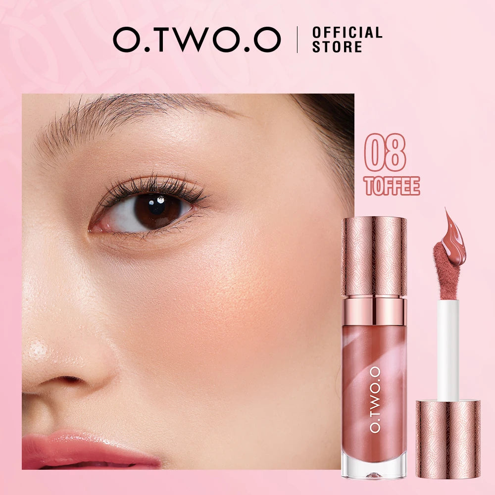 O.TWO.O Watercolor Liquid Blush Moisturizing Long Lasting Natural Silky Non-sticky Matte High Pigment Sexy Red Pink Blush Makeup