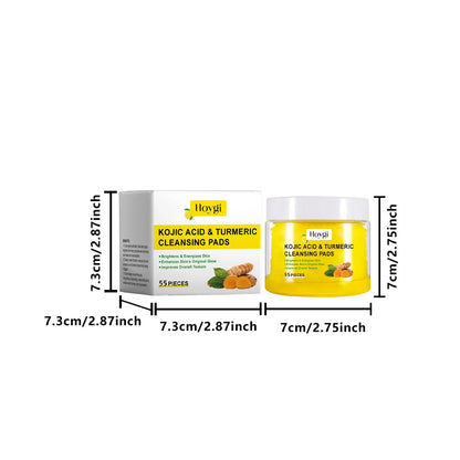 Turmeric Kojic Acid Cleansing Pads Exfoliating Pads Removing Dead Skin Shrink Pores Smooth Brightening Skin Face Cleansing