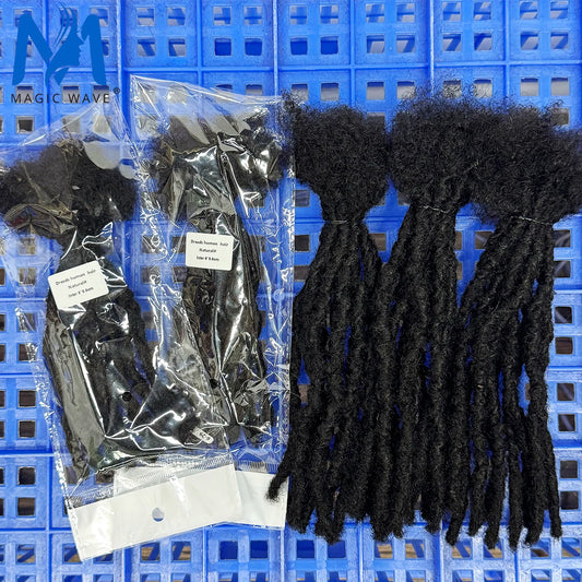 0.6cm Width 4-8 Inch 100% Real Human Hair Inter Loc Extensions Full Handmade Dreadlock Extensions for Men Women Kids Can Be Dye