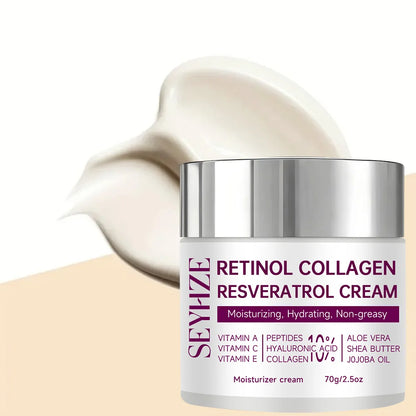 SEYHZE Retinol & Collagen Moisturizing Cream with Resveratrol HA & Niacinamide 40g/70g Day Night Anti-Aging Skin Care for Men Wo